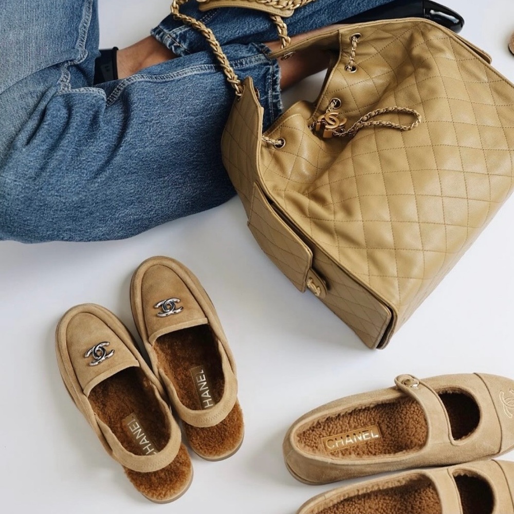 LAST DAY Chanel Shearling Slingback Loafers | Size 38 - Picture 7 of 13